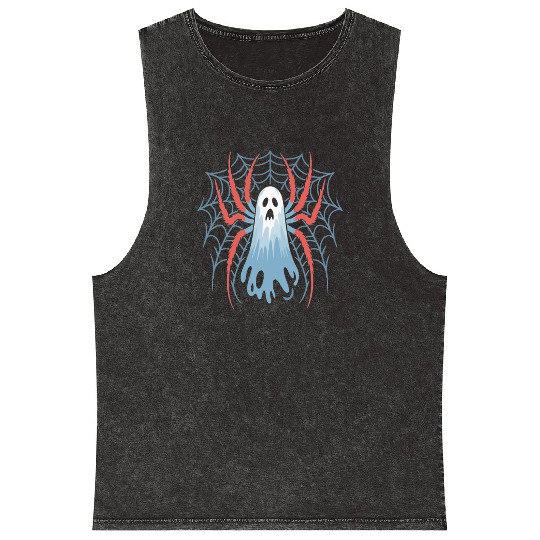 Ghost Spider Scream Mineral Wash Tank Tops