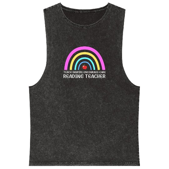 Reading Teacher Literature Book Library Mineral Wash Tank Tops