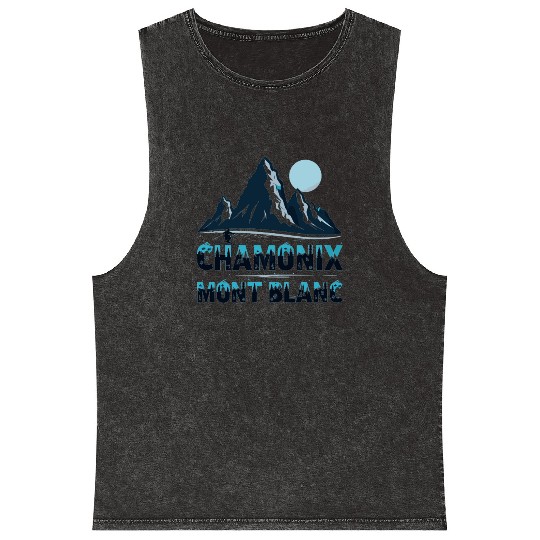 Chamonix Mont Blanc Snowboard France Mineral Wash Tank Tops