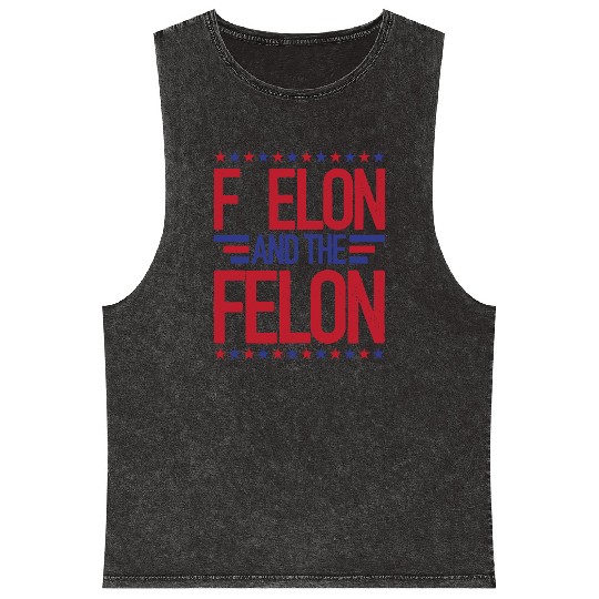 F Elon and the felon funny saying Anti Musk Mineral Wash Tank Tops