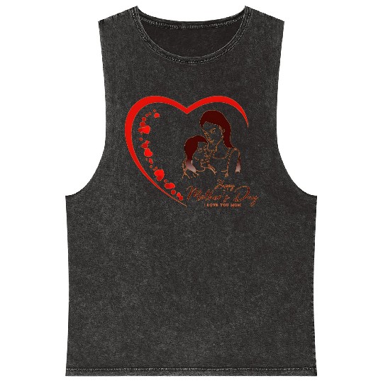 Mother & Daughter Love Heart Mother’s Day Mineral Wash Tank Tops