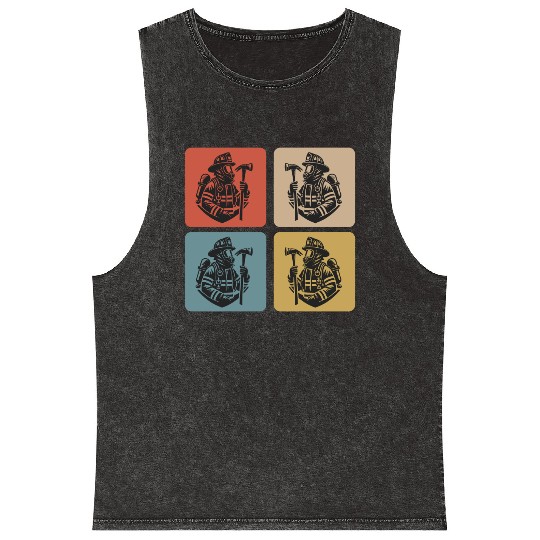 Fire Brigade - Heroes In Action Mineral Wash Tank Tops
