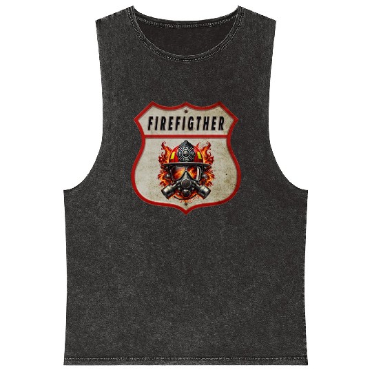 Fire Brigade Coat Of Arms Mineral Wash Tank Tops