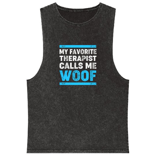 Therapy Dog Lover Psychology Mineral Wash Tank Tops