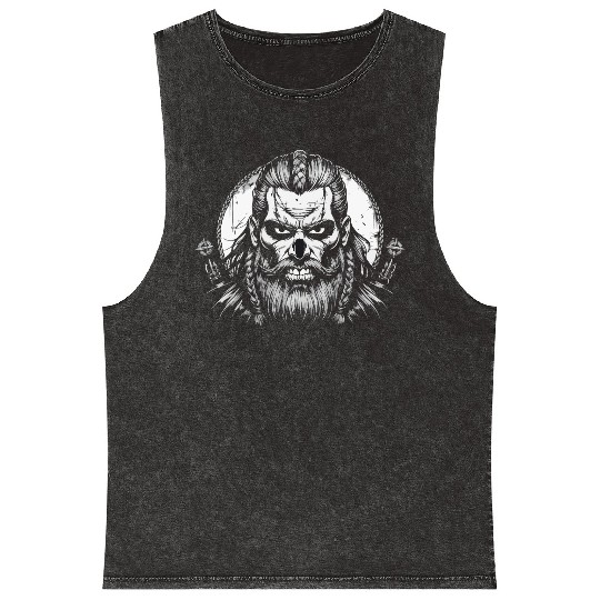Viking Warrior Man Odin Thor Norman Walhalla Mineral Wash Tank Tops