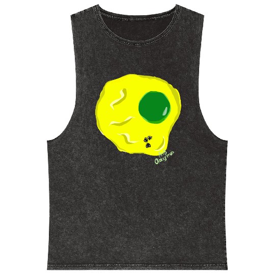 Yellow and green fried egg and flies Mineral Wash Tank Tops