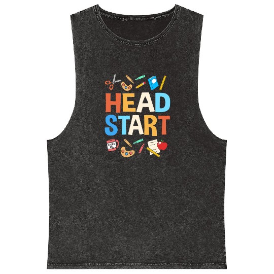 Head Start Crew School Teacher Mineral Wash Tank Tops