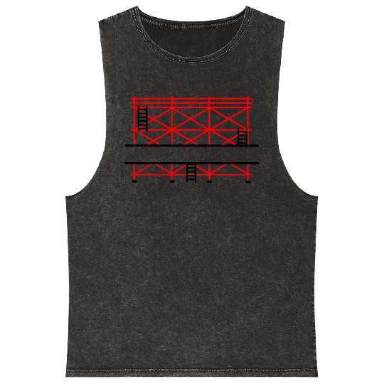 Red Scaffold Banner Add Company Name Mineral Wash Tank Tops