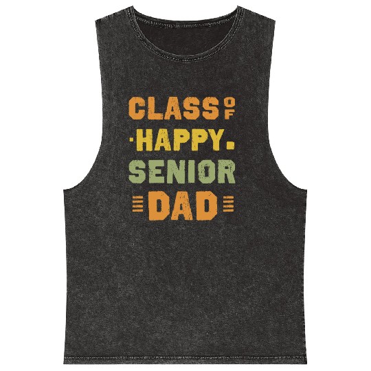 Happy class of 2025 dad senior father graduation Mineral Wash Tank Tops