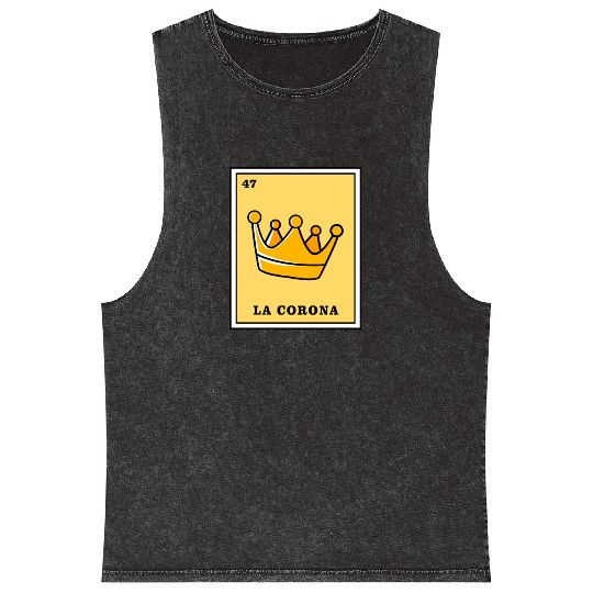 Mexican Lottery Card La Corona Mineral Wash Tank Tops
