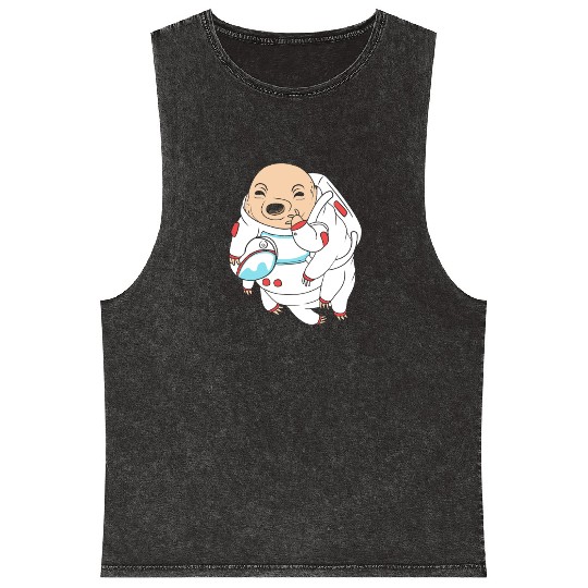 Water Bear Lover Tardigrade Astronaut Mineral Wash Tank Tops
