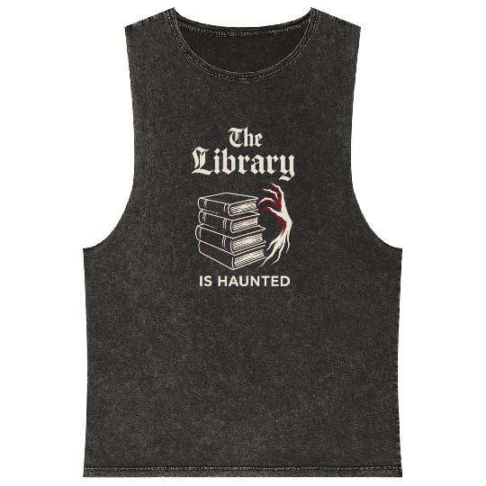 Haunted Library Gothic Books Ghostly Archives Mineral Wash Tank Tops