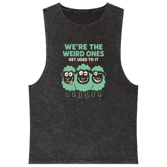 Funny Black Sheep Cousin Quirky Family Outcast Mineral Wash Tank Tops