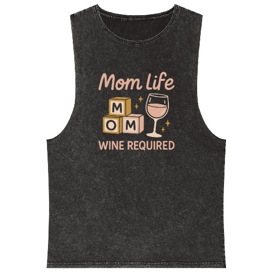 Single Mom Life Chaos Coordinator Wine Coffee Mineral Wash Tank Tops