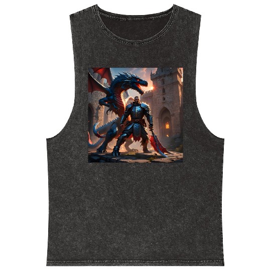Dragon man Mineral Wash Tank Tops