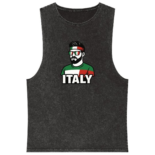 Italy Fan Style Mineral Wash Tank Tops