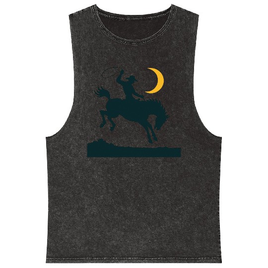 Wild West Night Cowboy Mineral Wash Tank Tops