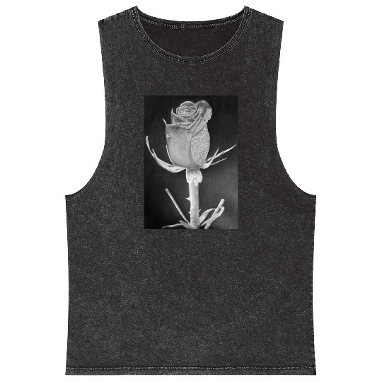 Realistic Graphite Rose & Dew Drawing - RT Art © Mineral Wash Tank Tops