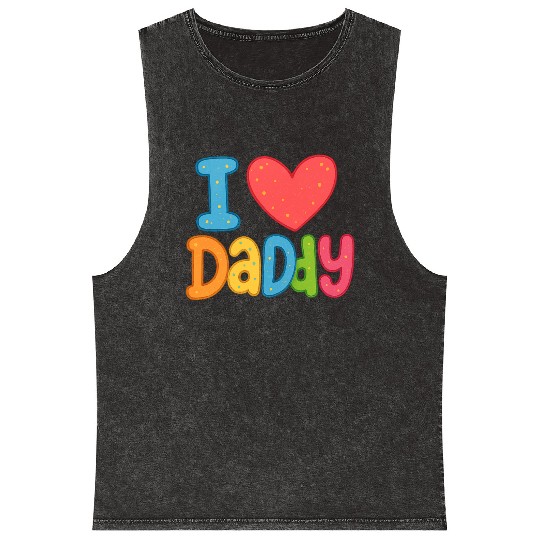 Father's Day gift (I love daddy) Mineral Wash Tank Tops
