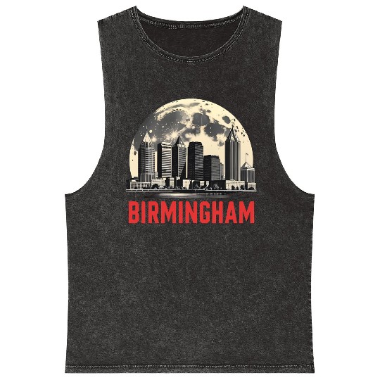 Birmingham City Albm Skyline Full Moon Mineral Wash Tank Tops