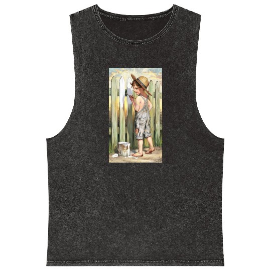 a vintage inspired charcoal and colored Gnkjj Mineral Wash Tank Tops