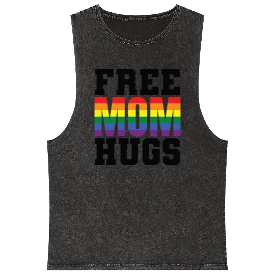Gay Pride Free Mom Hugs Mineral Wash Tank Tops