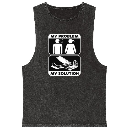 Aerobatic Pilot My Problem My Pictogram Mom Dad Mineral Wash Tank Tops