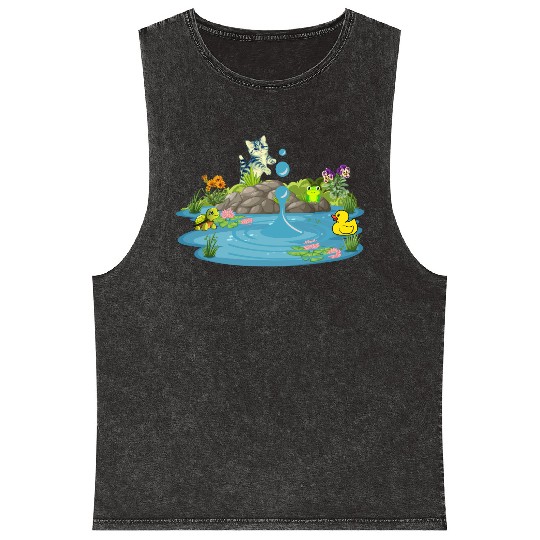 Life & Nature (At the pond) Mineral Wash Tank Tops