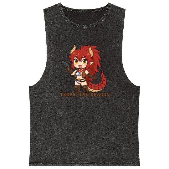 Texas' Own Dragon, Zentreya Chibi Sticker Design Mineral Wash Tank Tops