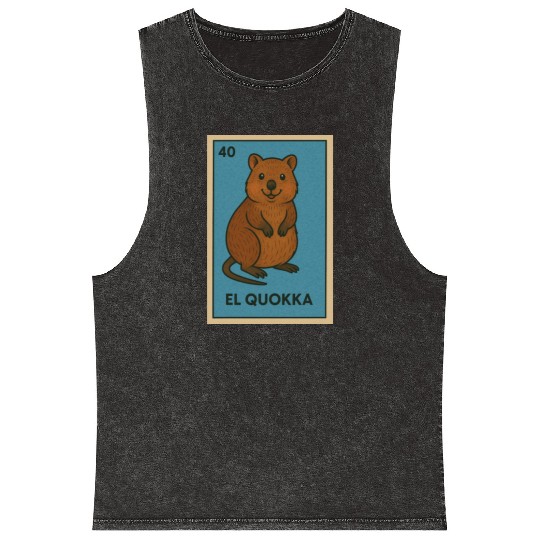 EL QUOKKA - THE QUOKKA - LA LOTERÍA Mineral Wash Tank Tops