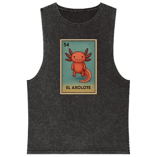 EL AXOLOTE - THE AXOLOTL - LA LOTERÍA Mineral Wash Tank Tops