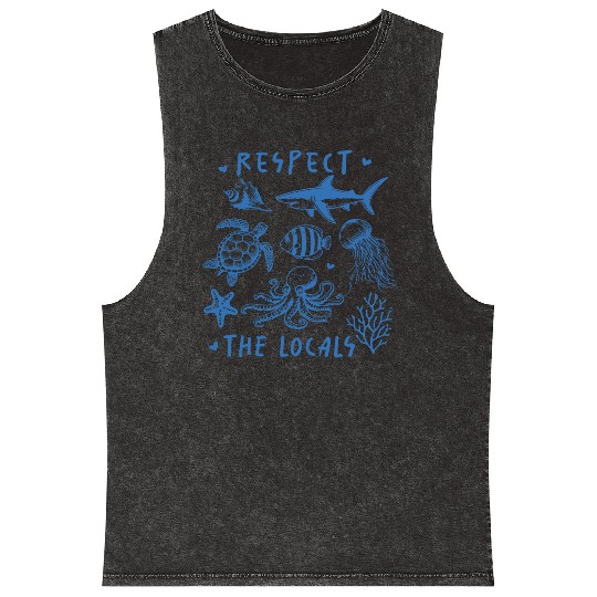 Beach Vacation Respect the locals Mineral Wash Tank Tops