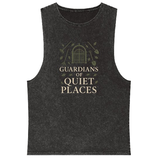 Cemetery Worker Groundskeeper Graveyard Memorial Mineral Wash Tank Tops