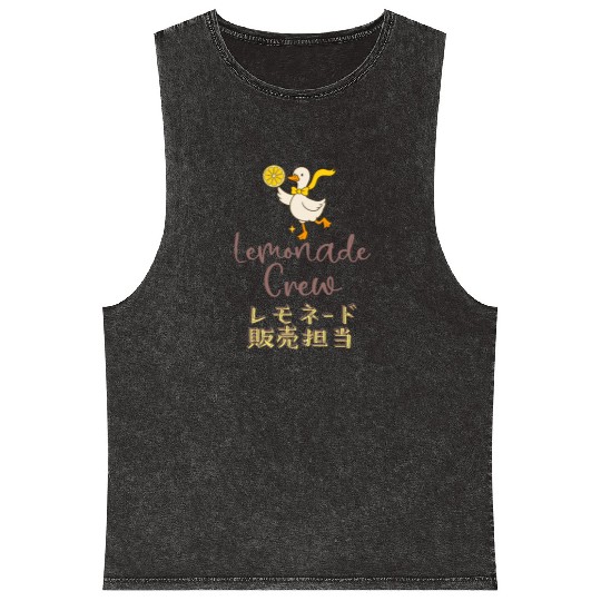 Lemonade Crew Kawaii Goose Mineral Wash Tank Tops