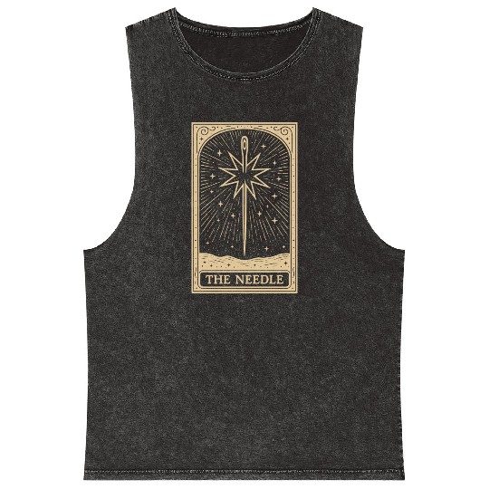 The Needle – Stitch Witch Tarot Card Mineral Wash Tank Tops
