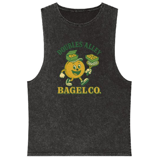 Funny Tennis Humor Mineral Wash Tank Tops - Doubles Alley Bagel Co.
