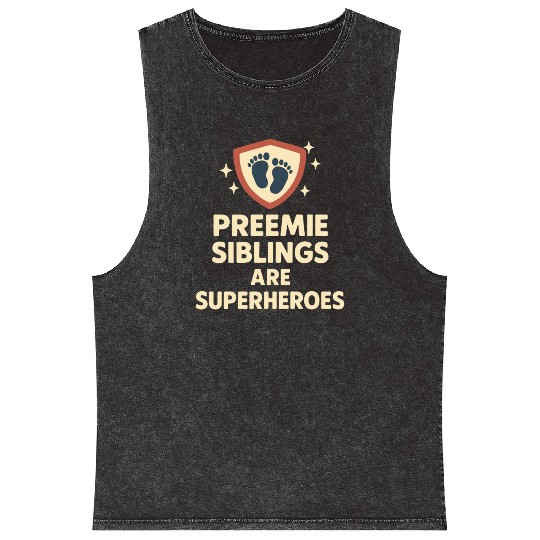 NICU Sibling Preemie Big Brother Big Sister Mineral Wash Tank Tops
