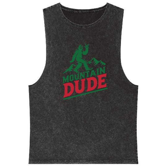 Mountain Dude Bigfoot Hiker Bigfoot Camp Mineral Wash Tank Tops