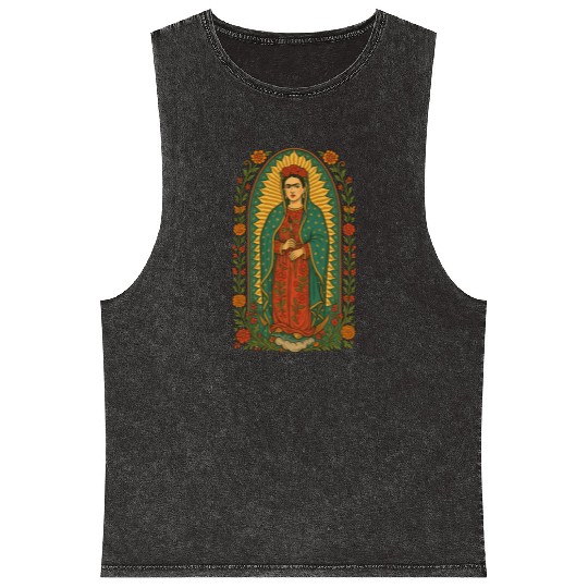 Frida Kahlo Mineral Wash Tank Tops