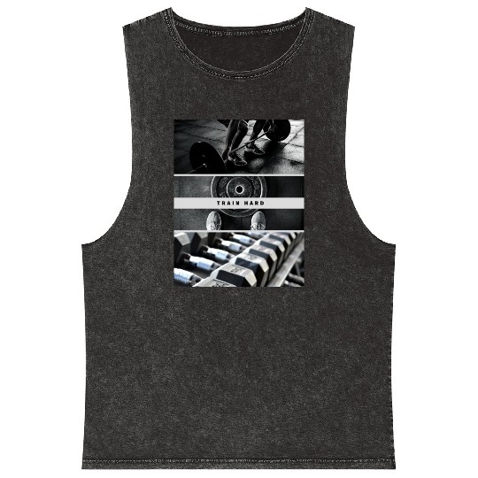 Train Hard Mineral Wash Tank Tops