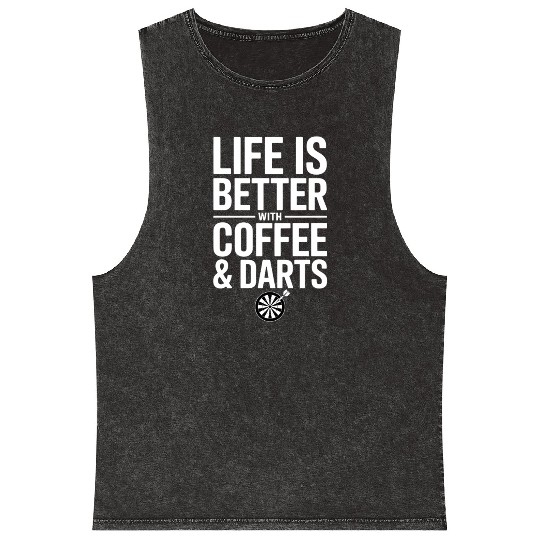 Coffee and Darts Caffeine Dart Player Mineral Wash Tank Tops