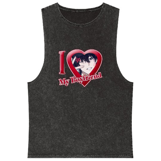 I Love My BF – Cute Minimal Logo Mineral Wash Tank Tops