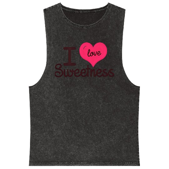 I Love Sweetness Mineral Wash Tank Tops, Cute Valentine’s Gift
