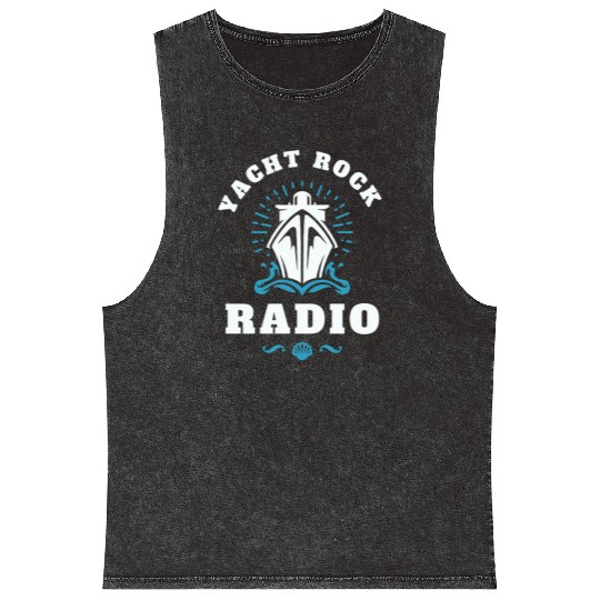 YACHT ROCK - WHITE LETTERS Mineral Wash Tank Tops