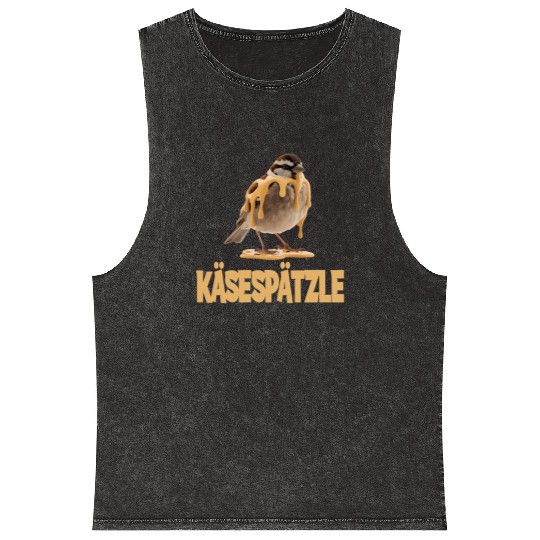 Käsespätzle Sparrow Delight With Cheesy Drizzle Mineral Wash Tank Tops