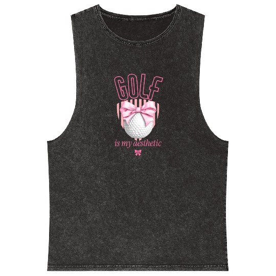 Golf Is My Aesthetic Mineral Wash Tank Tops
