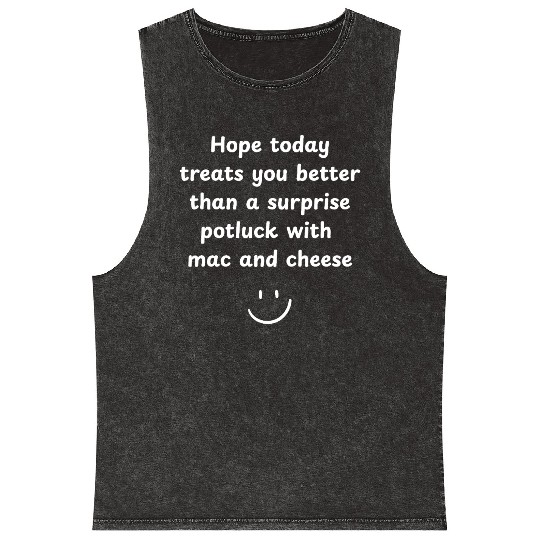 Hope Today Beats Surprise Mac & Cheese Design Mineral Wash Tank Tops