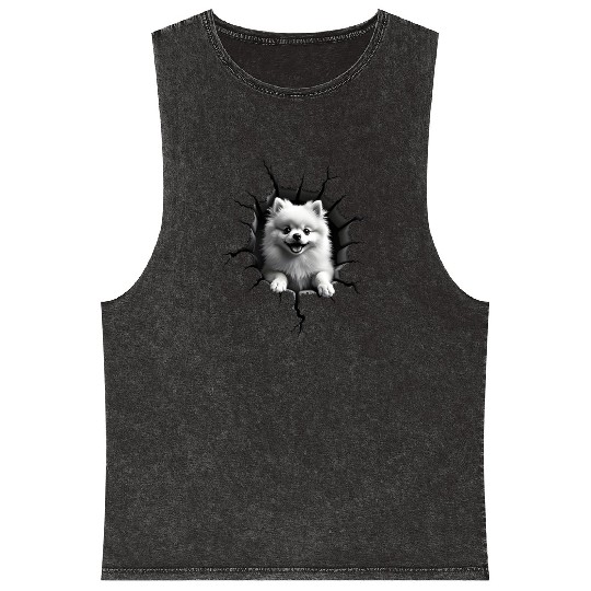 Pomeranian Pop-Out Mineral Wash Tank Tops