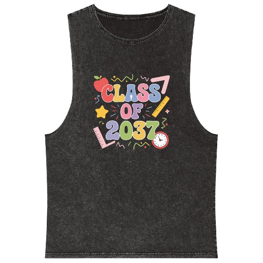 Class of 2037 Grow With Me, Funny back to school Mineral Wash Tank Tops