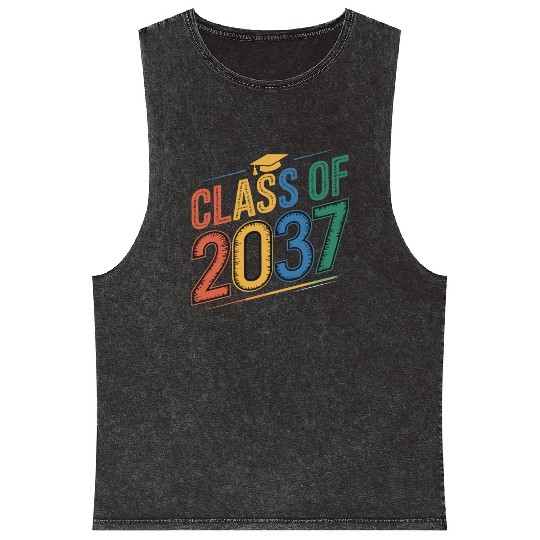 Class of 2037 Grow With Me, Funny back to school Mineral Wash Tank Tops